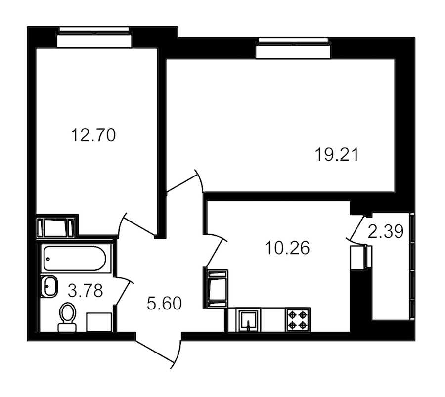 Двухкомнатная квартира в : площадь 54 м2 , этаж: 18 – купить в Санкт-Петербурге