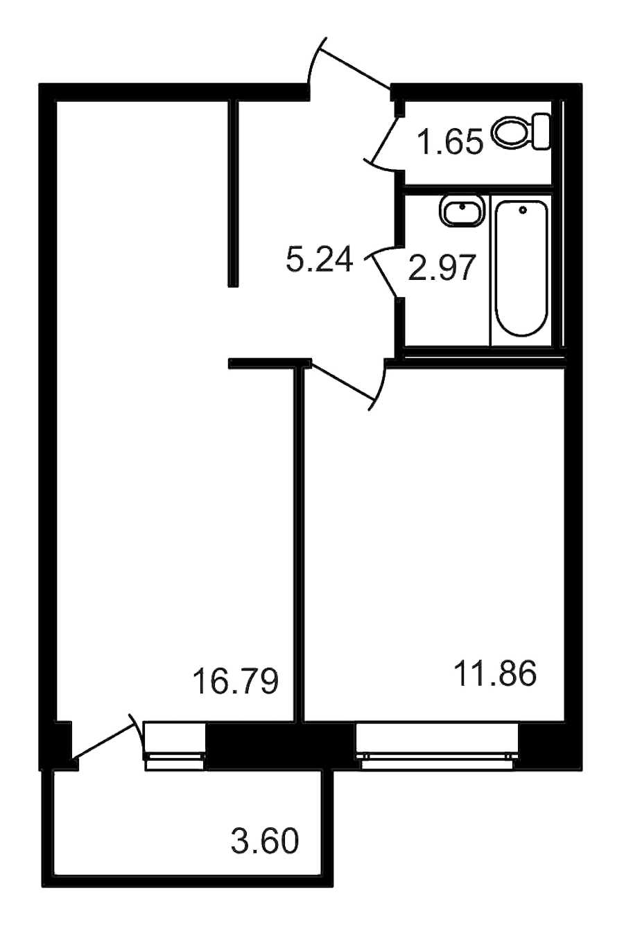 Однокомнатная квартира в : площадь 42.11 м2 , этаж: 17 – купить в Санкт-Петербурге