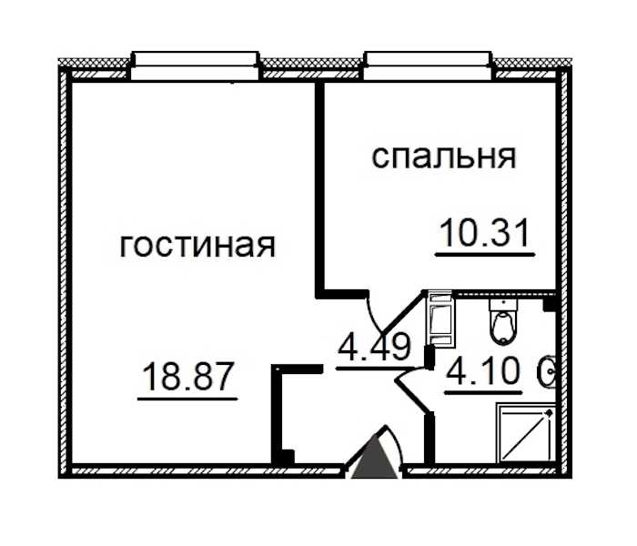 Однокомнатная квартира в : площадь 37.77 м2 , этаж: 4 – купить в Санкт-Петербурге
