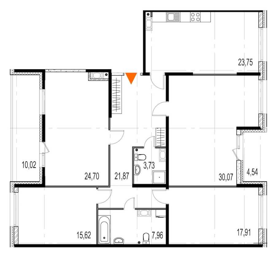Четырехкомнатная квартира в : площадь 145.61 м2 , этаж: 7 – купить в Санкт-Петербурге