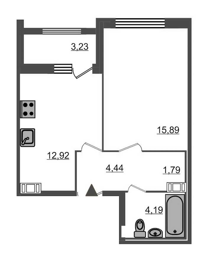 Однокомнатная квартира в : площадь 40.85 м2 , этаж: 11 – купить в Санкт-Петербурге