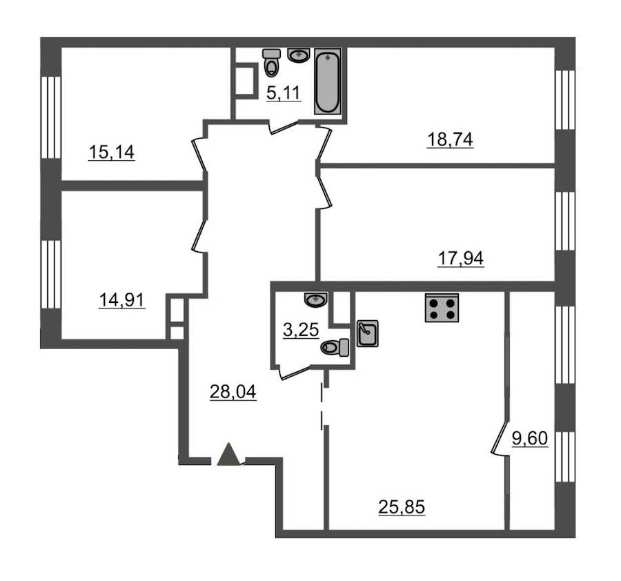 Четырехкомнатная квартира в : площадь 138.4 м2 , этаж: 9 – купить в Санкт-Петербурге