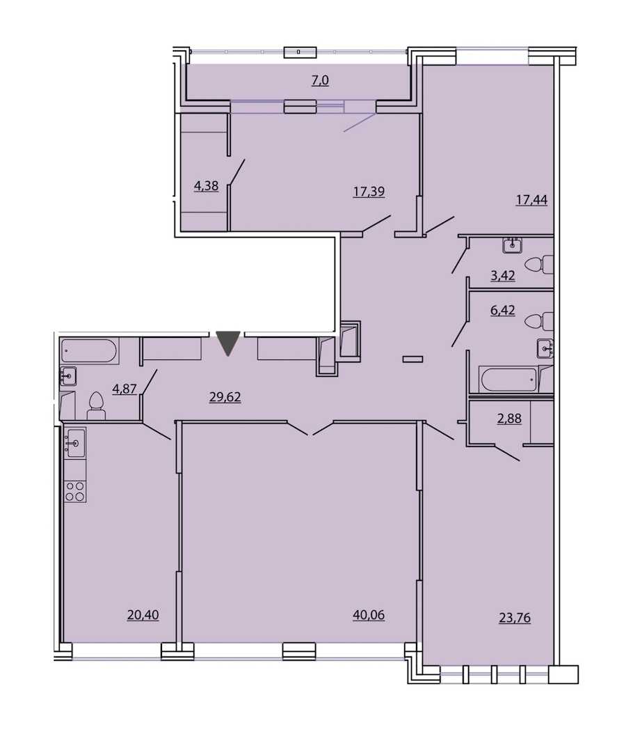 Четырехкомнатная квартира в : площадь 174.14 м2 , этаж: 8 – купить в Санкт-Петербурге