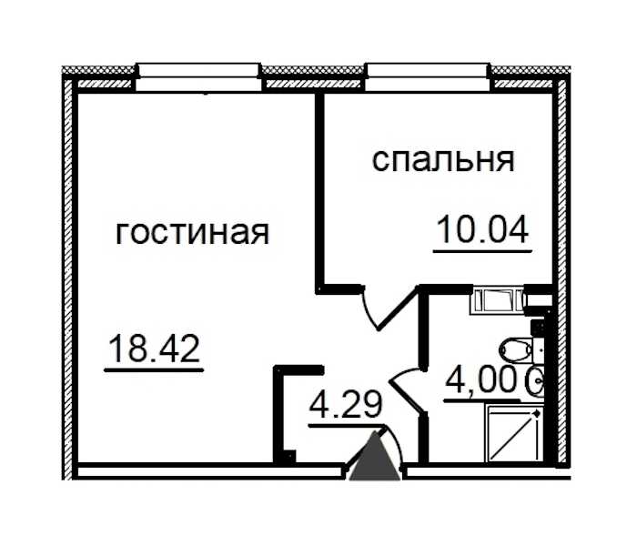 Однокомнатная квартира в : площадь 36.75 м2 , этаж: 4 - 13 – купить в Санкт-Петербурге