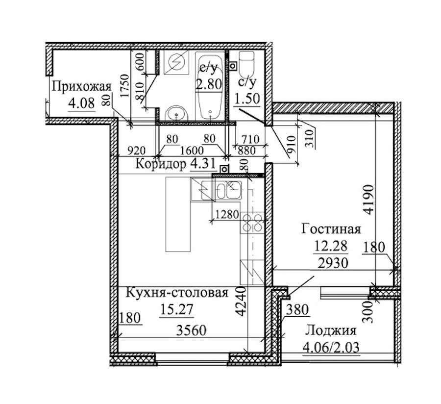 Однокомнатная квартира в : площадь 42.27 м2 , этаж: 1 – купить в Санкт-Петербурге