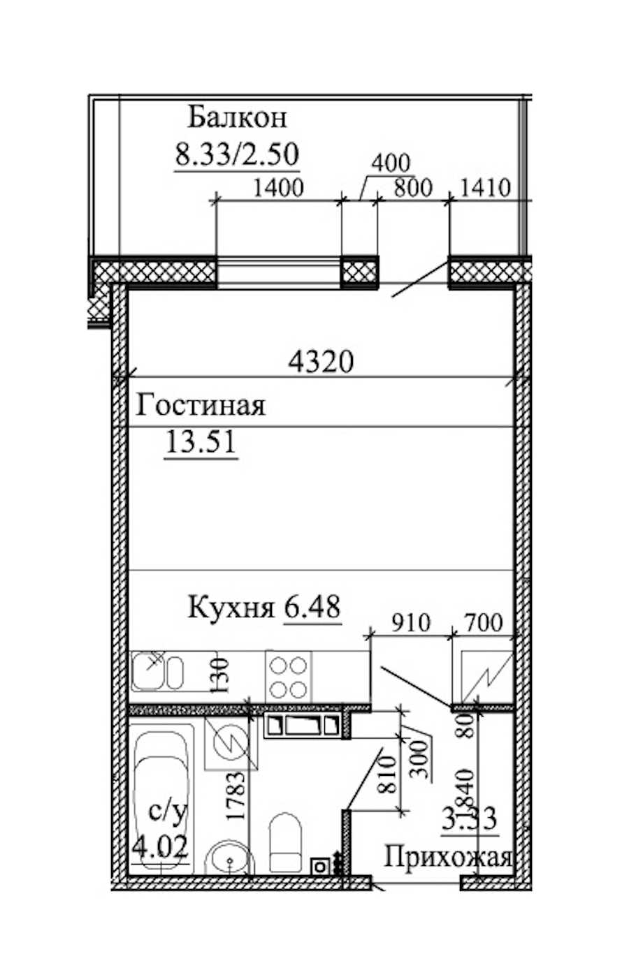 Студия в : площадь 29.84 м2 , этаж: 5 – купить в Санкт-Петербурге