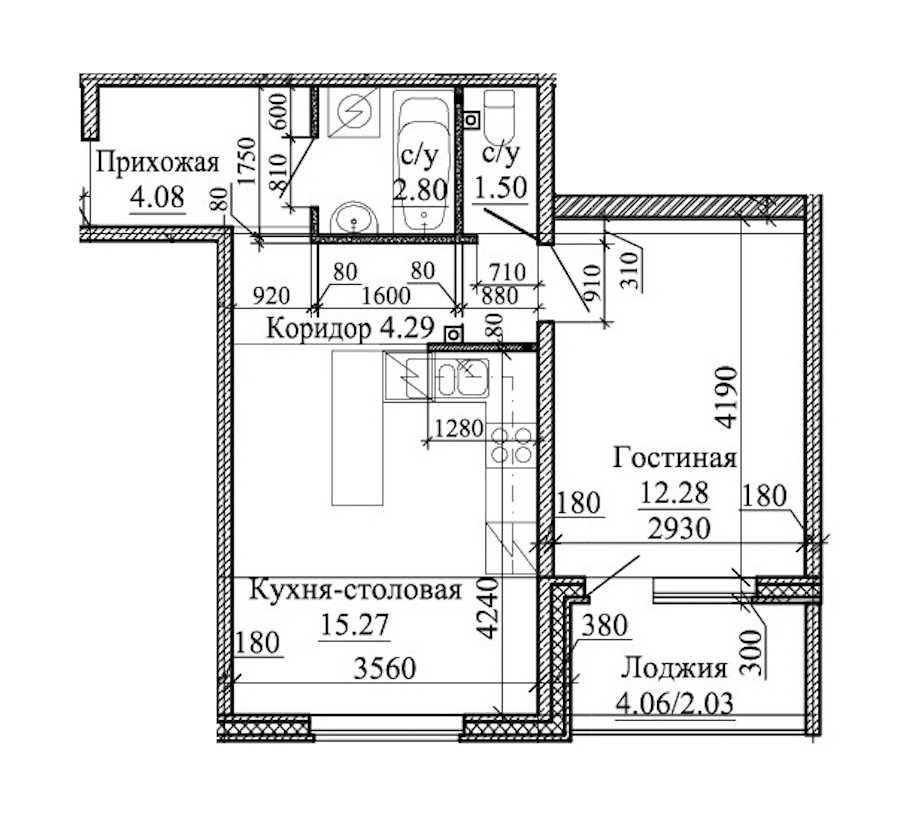 Однокомнатная квартира в : площадь 42.25 м2 , этаж: 1 – купить в Санкт-Петербурге