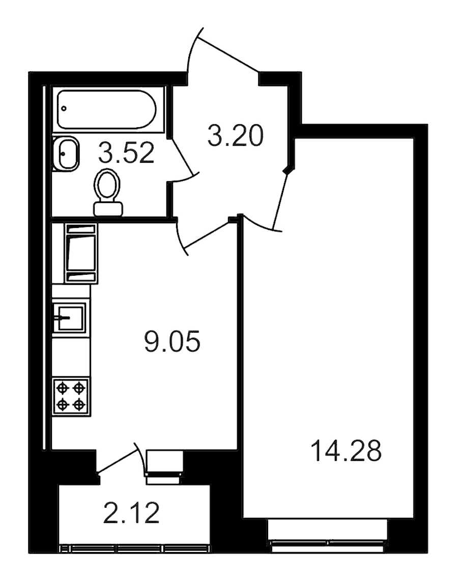 Однокомнатная квартира в ЦДС: площадь 32.14 м2 , этаж: 11 – купить в Санкт-Петербурге