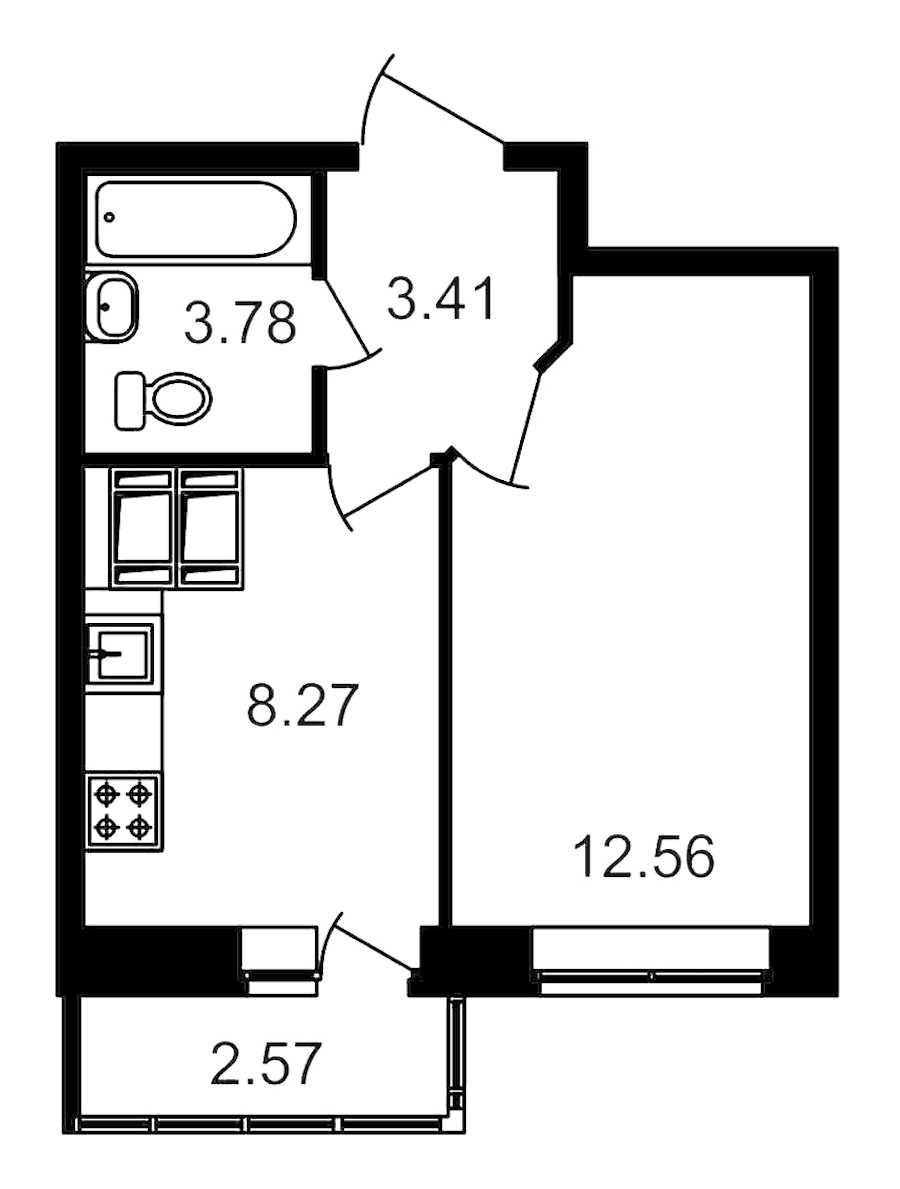 Однокомнатная квартира в : площадь 30.69 м2 , этаж: 18 – купить в Санкт-Петербурге