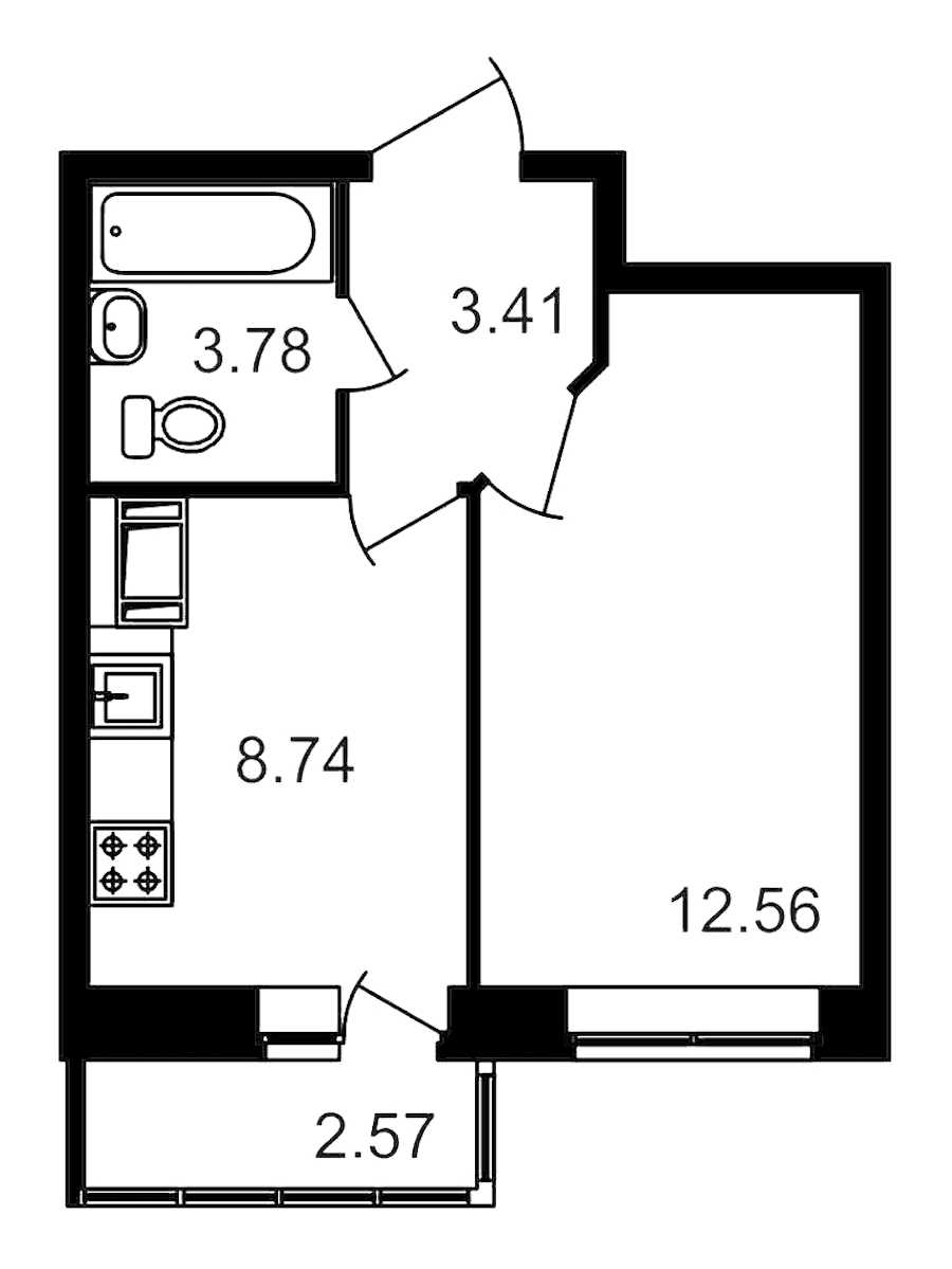 Однокомнатная квартира в : площадь 30.99 м2 , этаж: 9 – купить в Санкт-Петербурге
