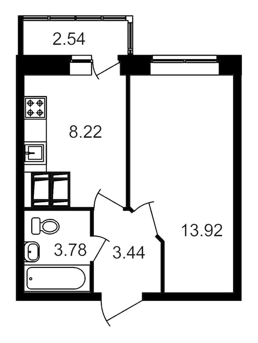 Однокомнатная квартира в : площадь 31.91 м2 , этаж: 21 – купить в Санкт-Петербурге