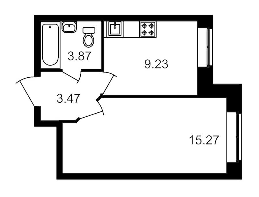 Однокомнатная квартира в ЦДС: площадь 31.84 м2 , этаж: 1 – купить в Санкт-Петербурге