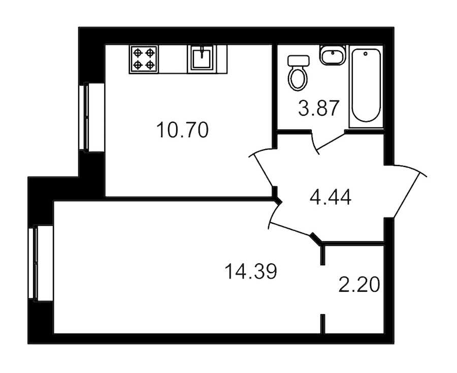 Однокомнатная квартира в ЦДС: площадь 35.57 м2 , этаж: 1 – купить в Санкт-Петербурге