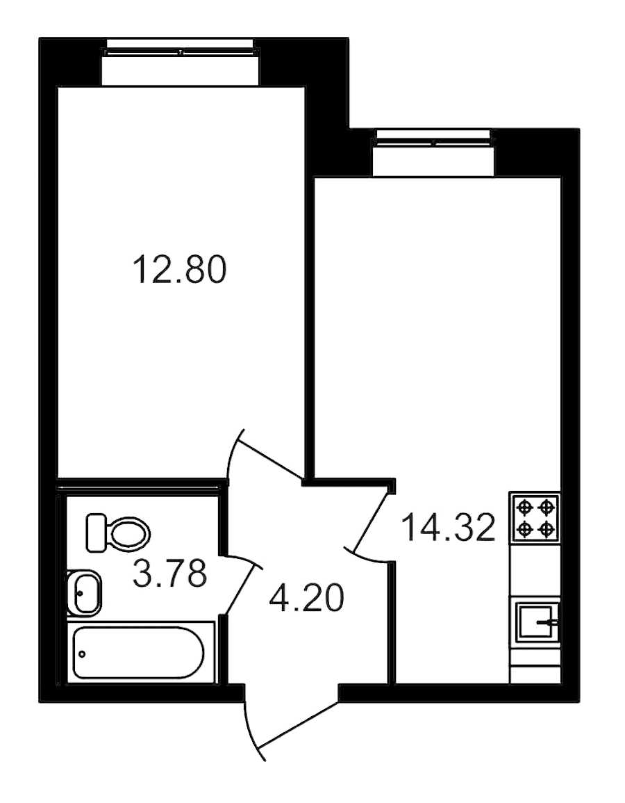 Однокомнатная квартира в ЦДС: площадь 35.02 м2 , этаж: 1 – купить в Санкт-Петербурге
