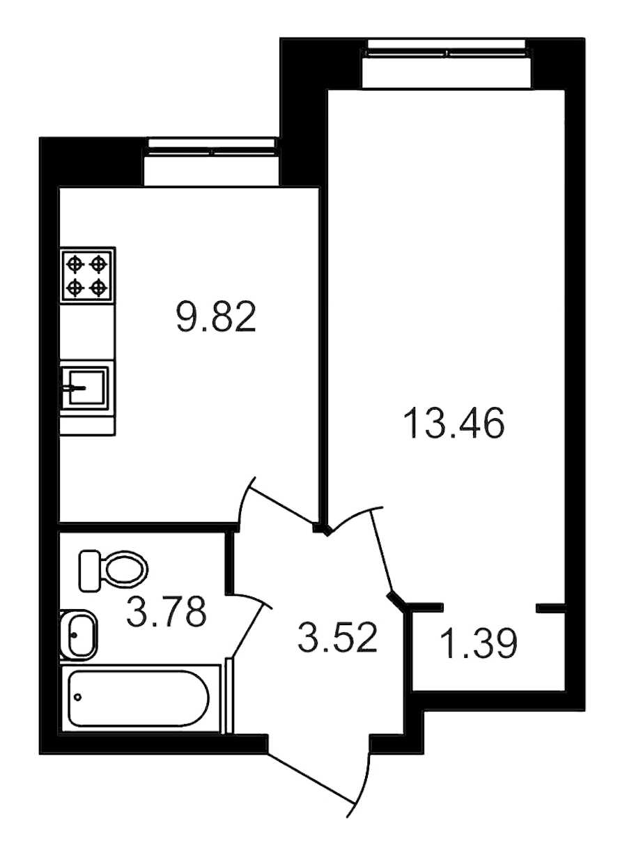 Однокомнатная квартира в : площадь 31.97 м2 , этаж: 1 – купить в Санкт-Петербурге