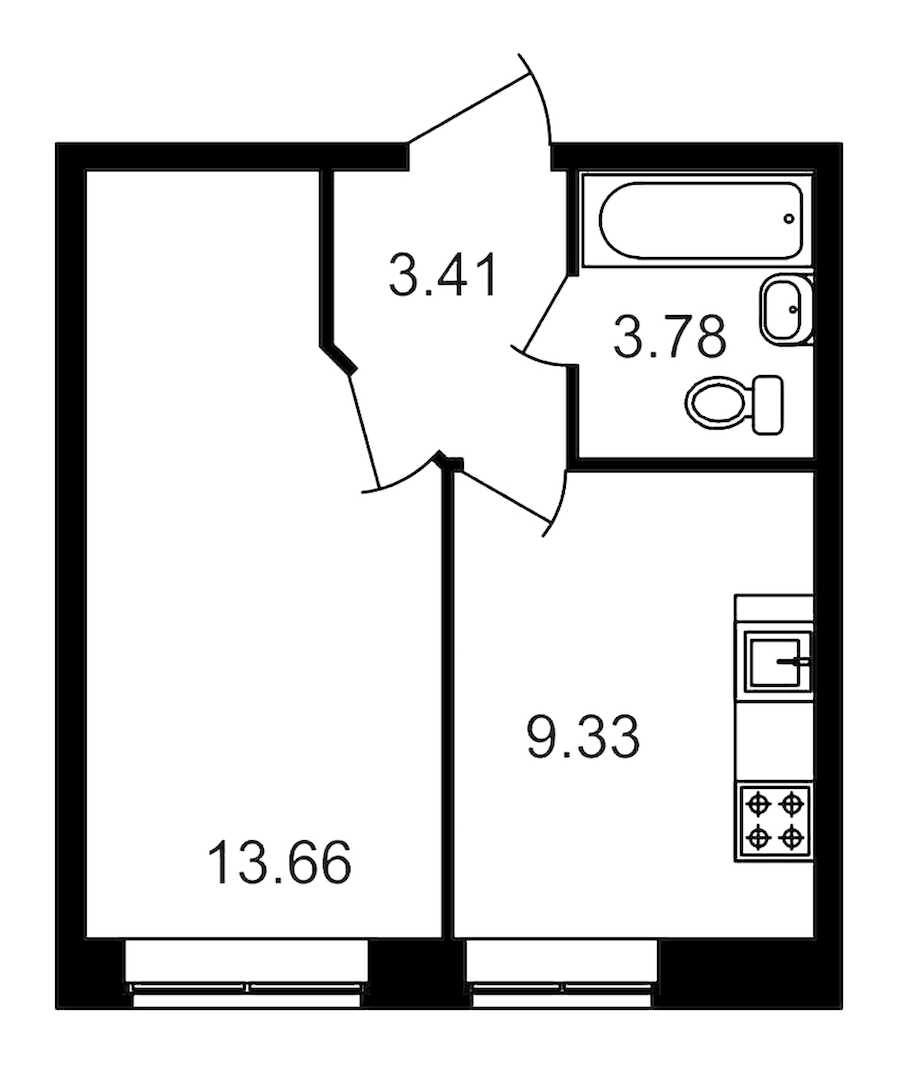 Однокомнатная квартира в : площадь 30.19 м2 , этаж: 1 – купить в Санкт-Петербурге