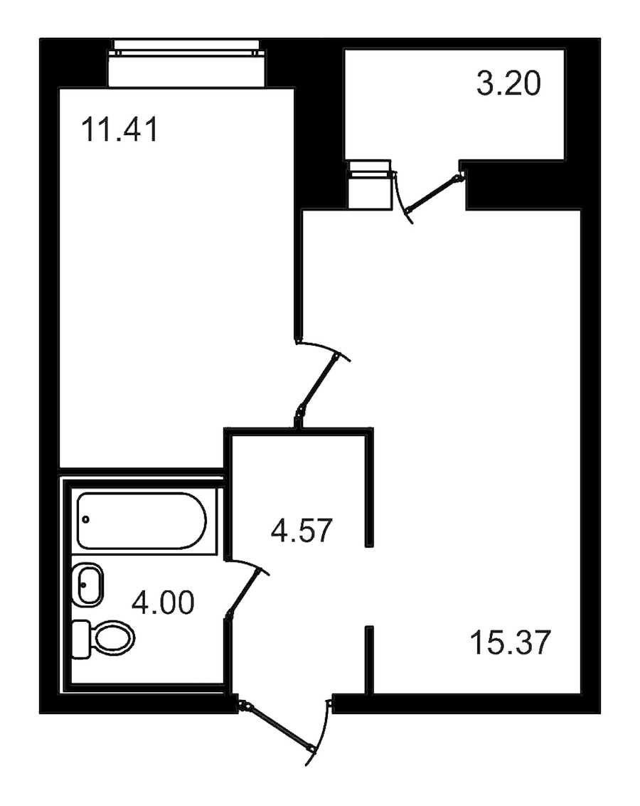 Однокомнатная квартира в : площадь 38.55 м2 , этаж: 11 – купить в Санкт-Петербурге