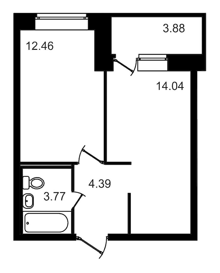 Однокомнатная квартира в : площадь 38.54 м2 , этаж: 11 – купить в Санкт-Петербурге