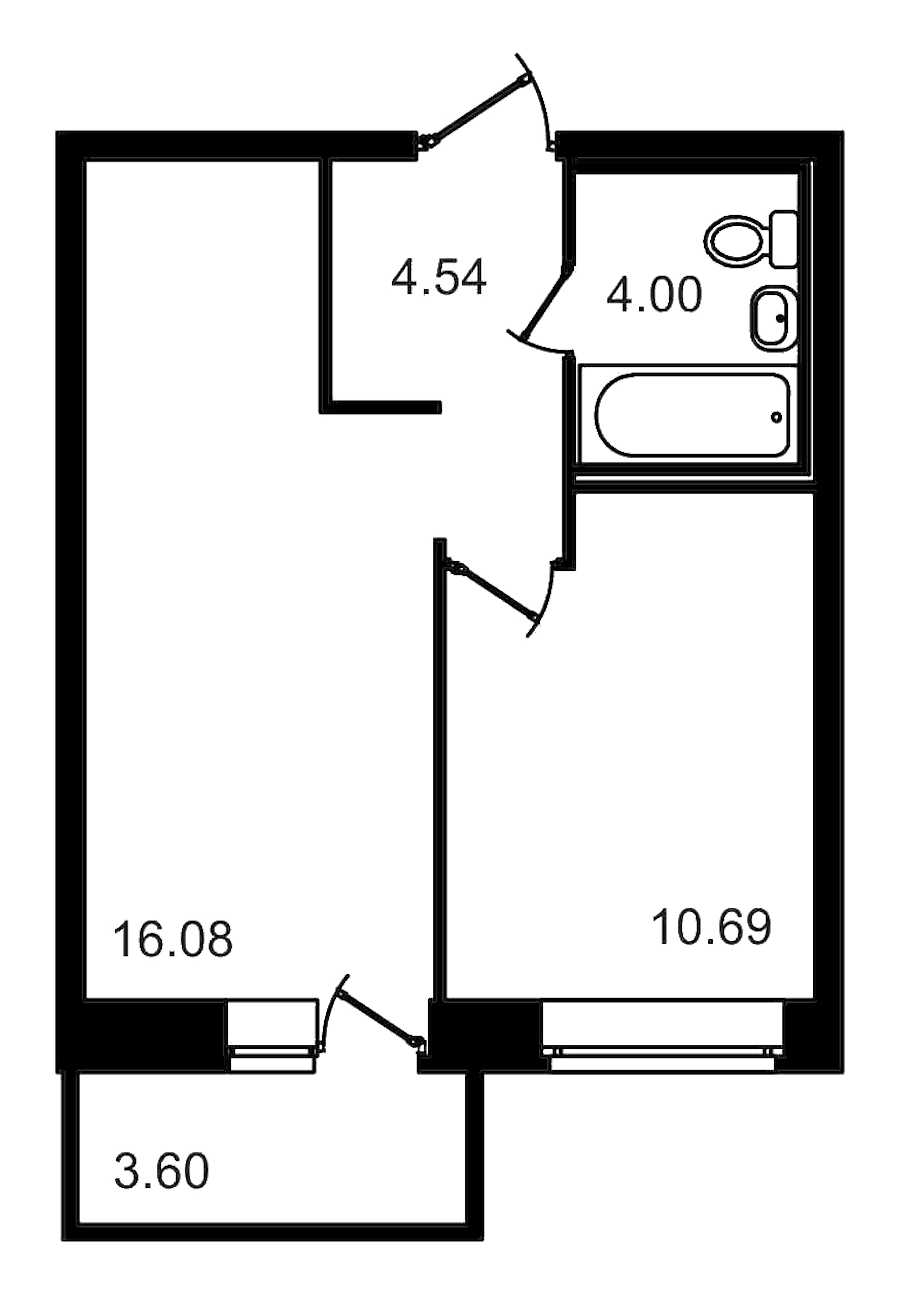 Однокомнатная квартира в : площадь 38.91 м2 , этаж: 10 – купить в Санкт-Петербурге