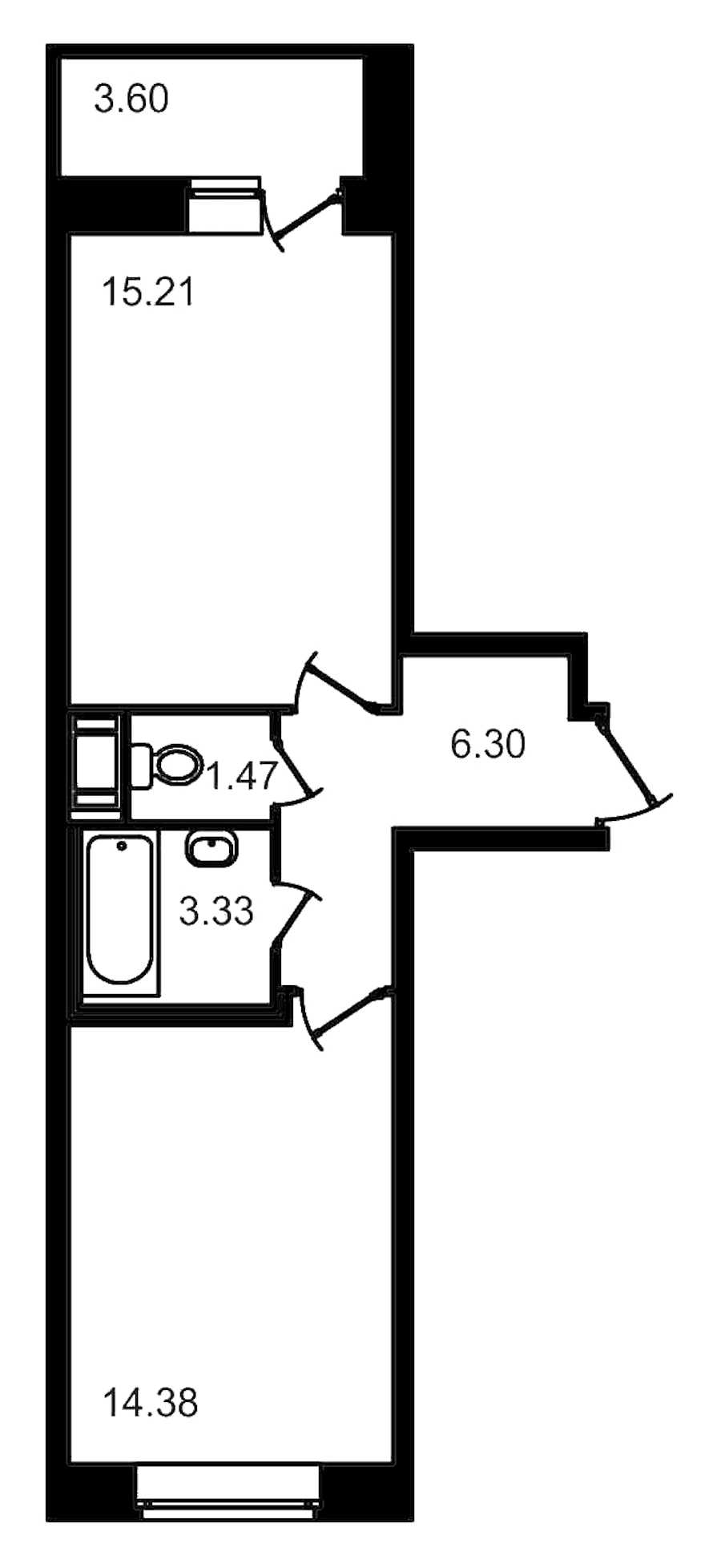 Однокомнатная квартира в : площадь 44.29 м2 , этаж: 10 – купить в Санкт-Петербурге