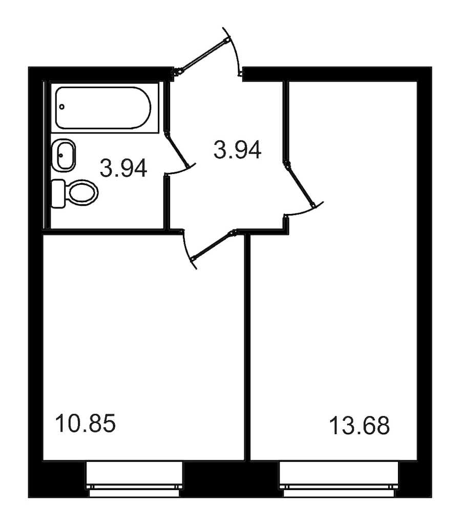 Однокомнатная квартира в : площадь 32.41 м2 , этаж: 1 – купить в Санкт-Петербурге