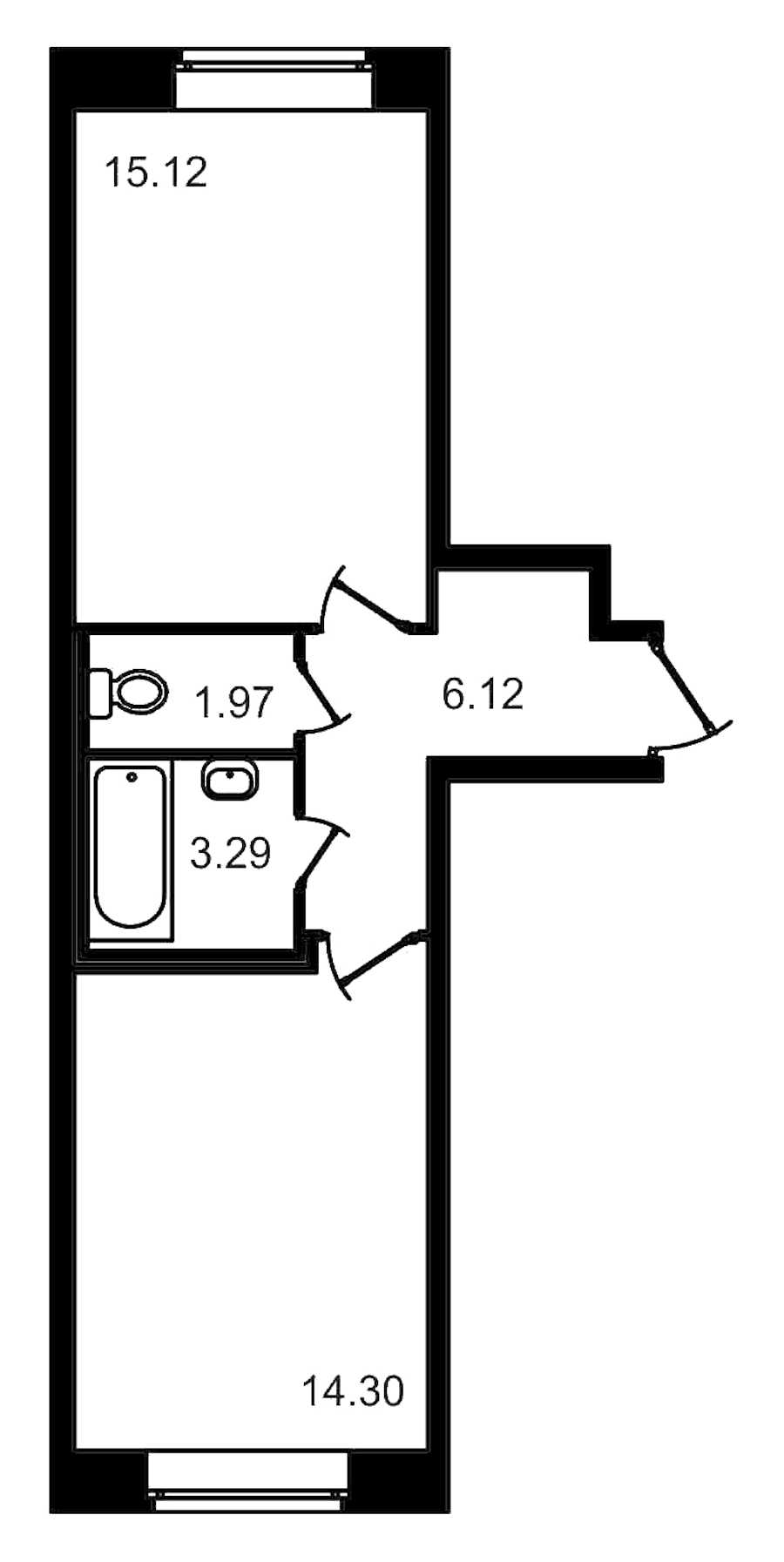 Однокомнатная квартира в : площадь 40.8 м2 , этаж: 1 – купить в Санкт-Петербурге