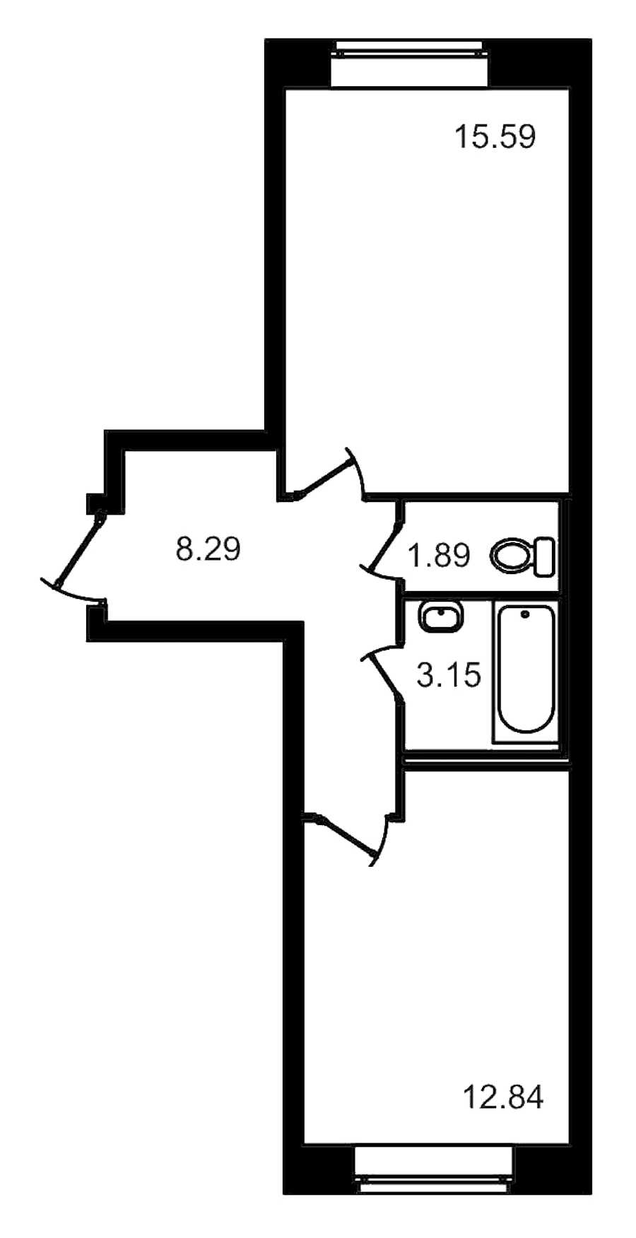 Однокомнатная квартира в : площадь 41.76 м2 , этаж: 1 – купить в Санкт-Петербурге