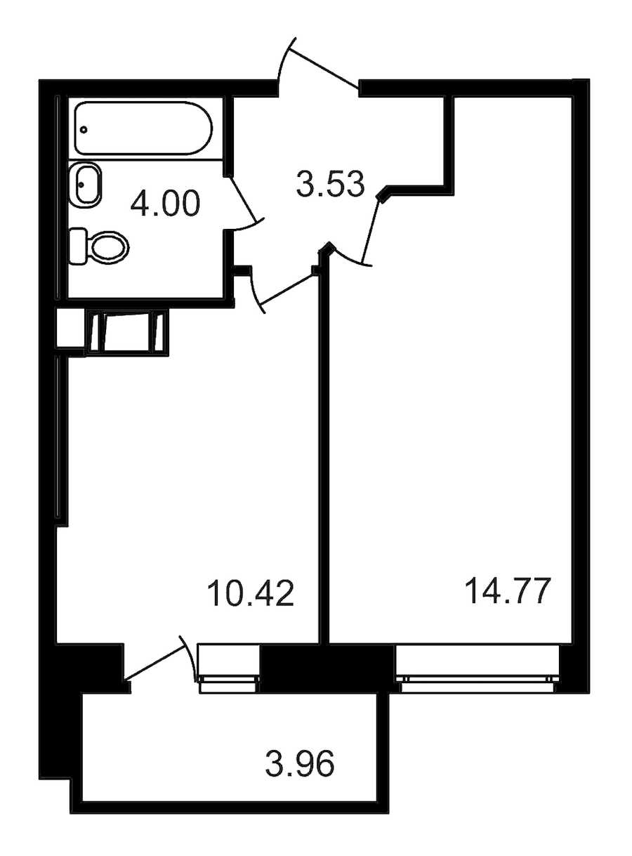 Однокомнатная квартира в : площадь 36.68 м2 , этаж: 18 – купить в Санкт-Петербурге