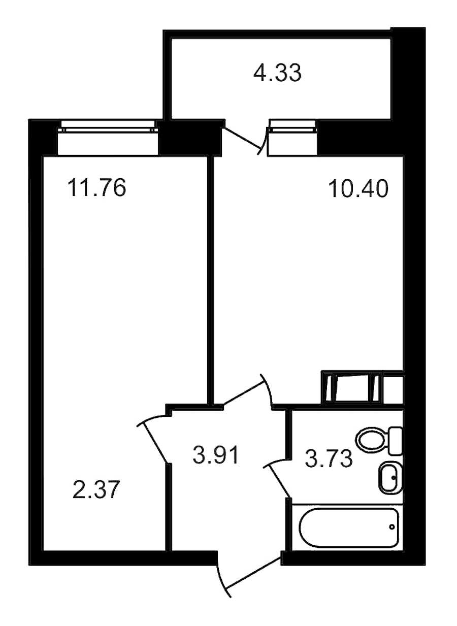Однокомнатная квартира в : площадь 36.5 м2 , этаж: 14 – купить в Санкт-Петербурге