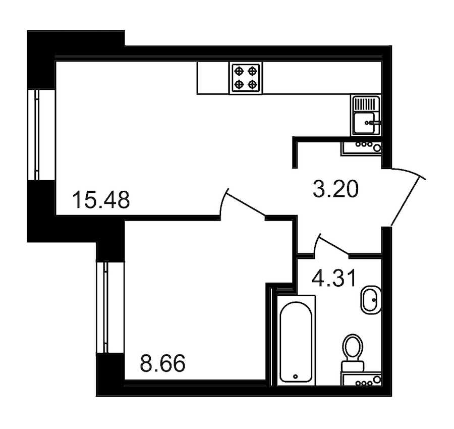 Однокомнатная квартира в ЦДС: площадь 31.66 м2 , этаж: 1 – купить в Санкт-Петербурге