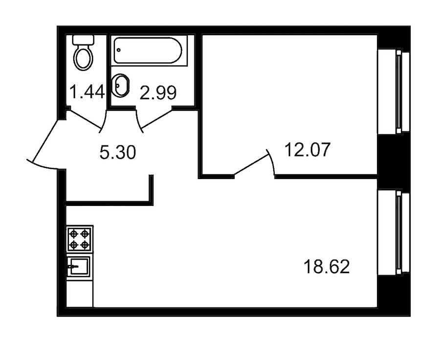 Трехкомнатная квартира в : площадь 86.85 м2 , этаж: 1 – купить в Санкт-Петербурге