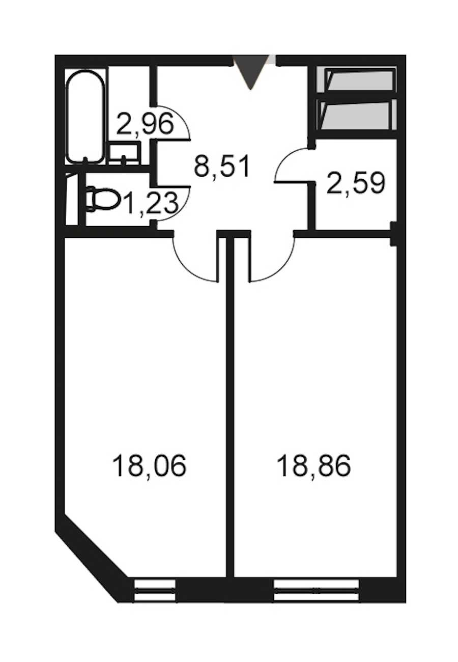 Однокомнатная квартира в Красная стрела: площадь 52.21 м2 , этаж: 2 – купить в Санкт-Петербурге