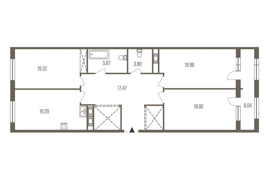 Трехкомнатная квартира в : площадь 119.94 м2 , этаж: 2 – купить в Санкт-Петербурге