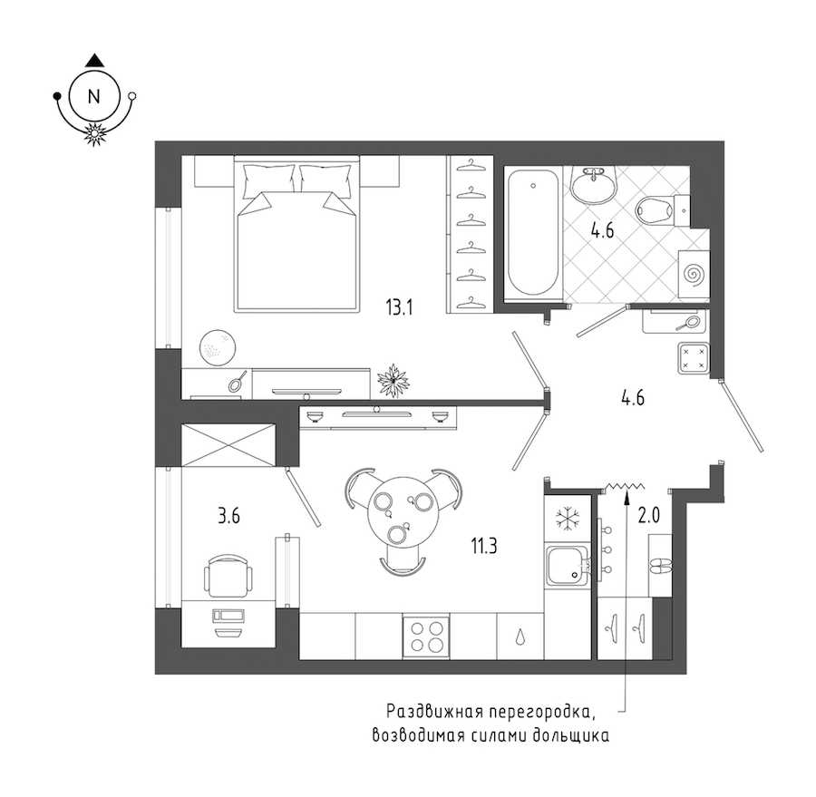 Однокомнатная квартира в : площадь 37.4 м2 , этаж: 2 – купить в Санкт-Петербурге