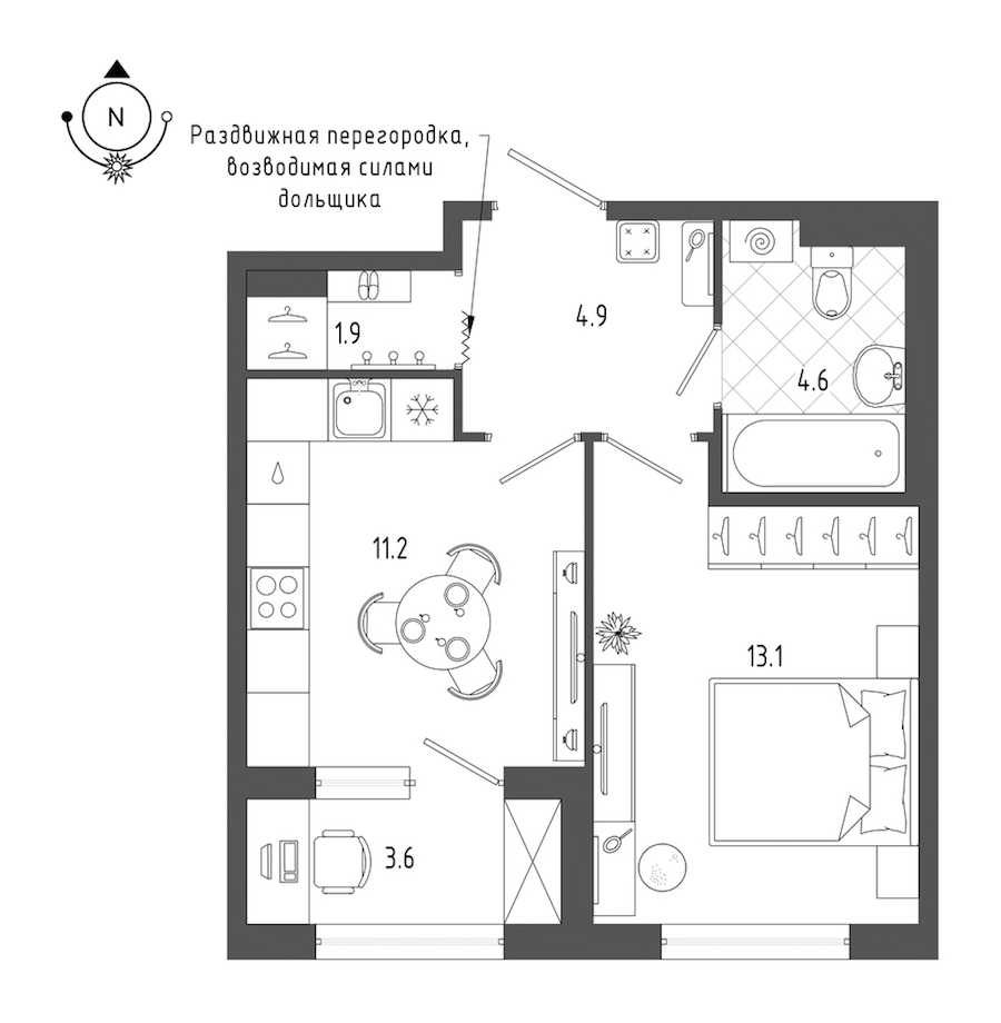 Однокомнатная квартира в : площадь 37.5 м2 , этаж: 2 – купить в Санкт-Петербурге