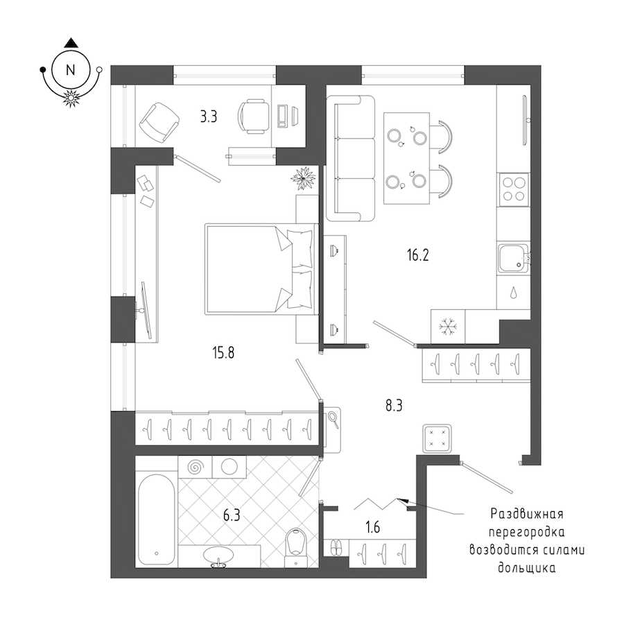 Однокомнатная квартира в Эталон ЛенСпецСМУ: площадь 49.9 м2 , этаж: 2 – купить в Санкт-Петербурге