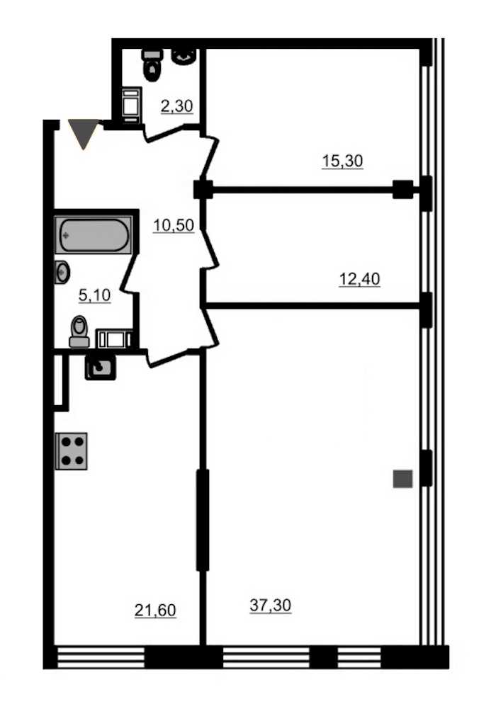 Трехкомнатная квартира в Эталон ЛенСпецСМУ: площадь 107 м2 , этаж: 8 – купить в Санкт-Петербурге