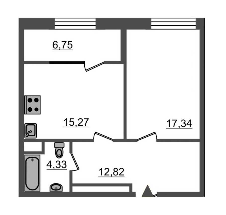 Однокомнатная квартира в : площадь 56.2 м2 , этаж: 2 – купить в Санкт-Петербурге