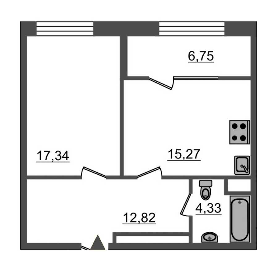 Однокомнатная квартира в : площадь 56.2 м2 , этаж: 2 – купить в Санкт-Петербурге