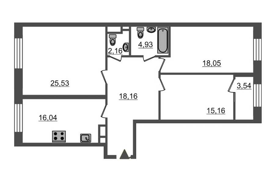 Трехкомнатная квартира в : площадь 103.5 м2 , этаж: 2 – купить в Санкт-Петербурге