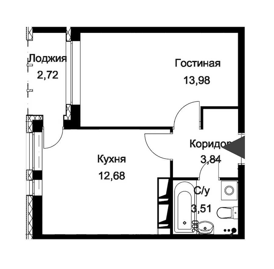Однокомнатная квартира в : площадь 35.37 м2 , этаж: 10 – купить в Санкт-Петербурге