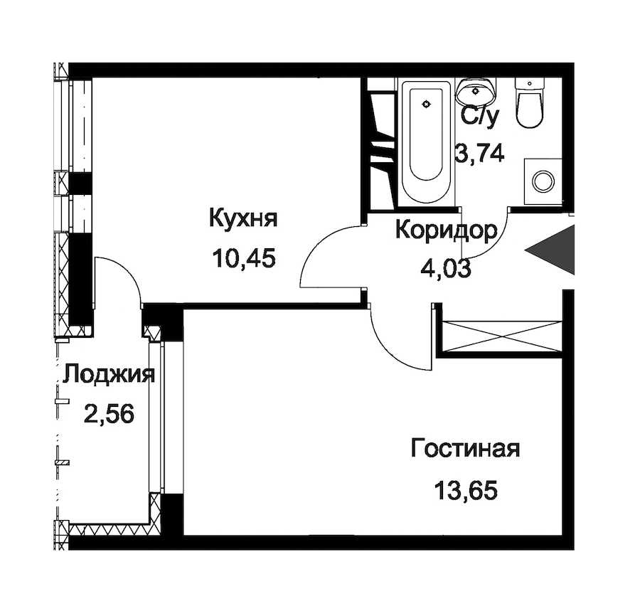 Однокомнатная квартира в : площадь 33.15 м2 , этаж: 11 – купить в Санкт-Петербурге