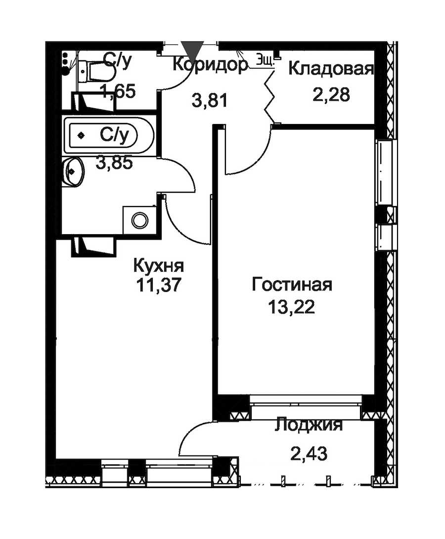 Однокомнатная квартира в : площадь 37.4 м2 , этаж: 6 – купить в Санкт-Петербурге