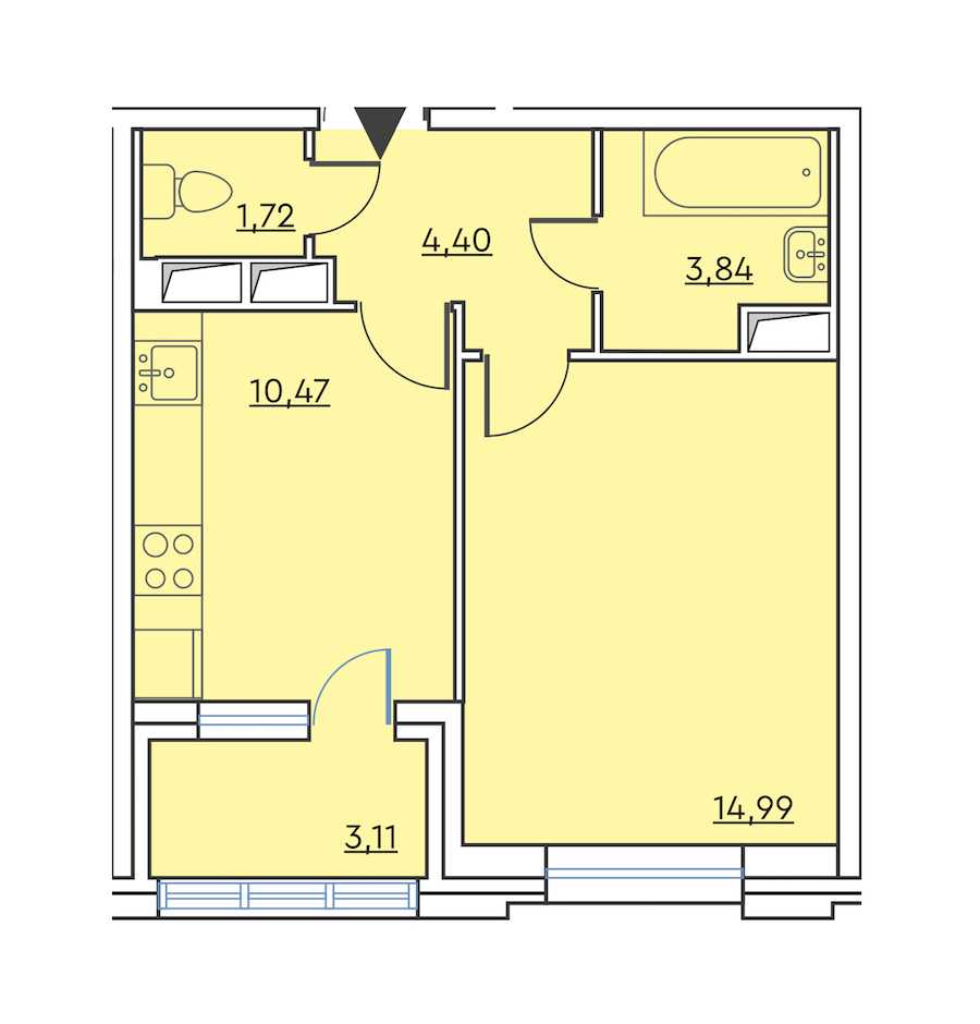 Однокомнатная квартира в : площадь 36.98 м2 , этаж: 5 - 7 – купить в Санкт-Петербурге