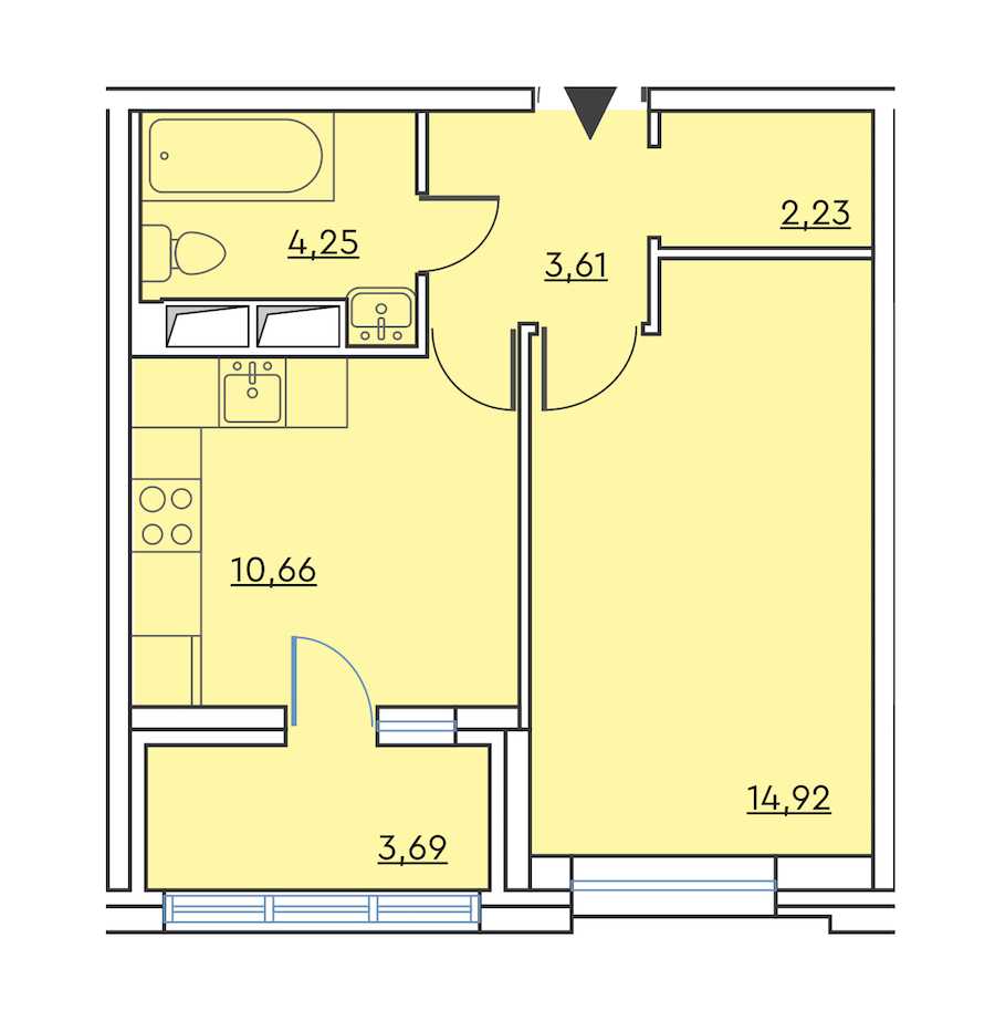 Однокомнатная квартира в : площадь 37.52 м2 , этаж: 8 – купить в Санкт-Петербурге