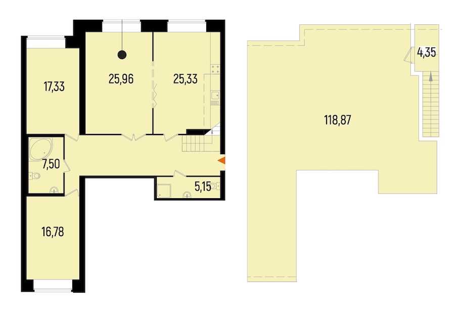 Трехкомнатная квартира в : площадь 159.1 м2 , этаж: 5 – купить в Санкт-Петербурге