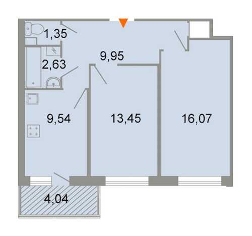 Двухкомнатная квартира в : площадь 63.2 м2 , этаж: 4 – купить в Санкт-Петербурге