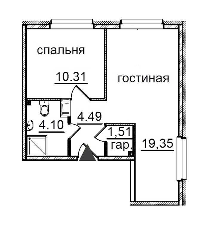 Однокомнатная квартира в : площадь 39.76 м2 , этаж: 13 – купить в Санкт-Петербурге