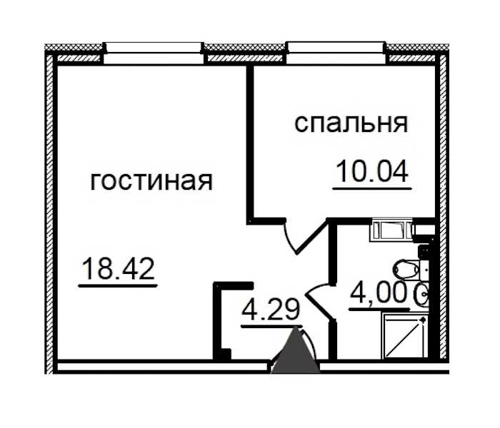 Однокомнатная квартира в : площадь 36.75 м2 , этаж: 8 – купить в Санкт-Петербурге