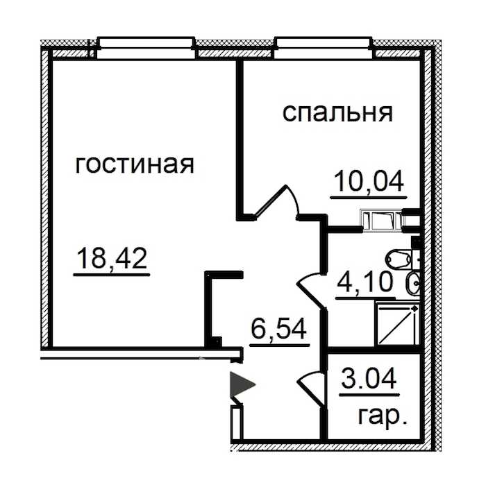 Однокомнатная квартира в : площадь 42.14 м2 , этаж: 20 – купить в Санкт-Петербурге